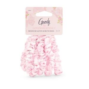 Goody LoveShackFancy Pink Satin Scrunchies
